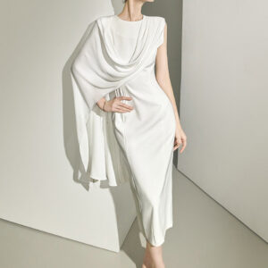 D9638 Drape Cape Dress